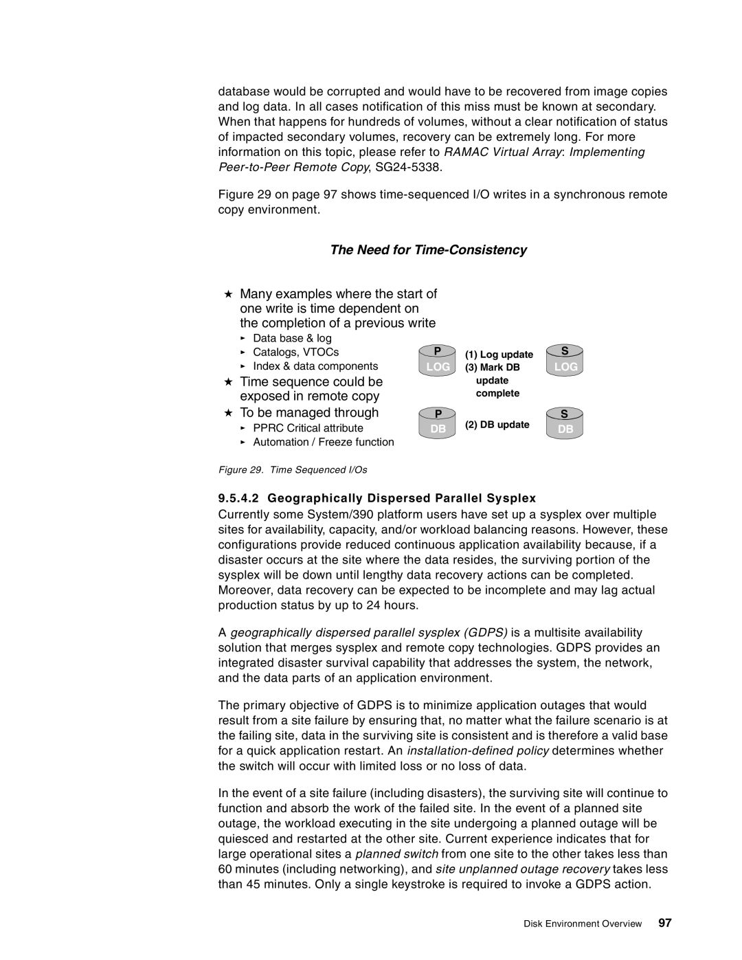 IBM 5695-DF1, 5655-DB2 manual Need for Time-Consistency, Geographically Dispersed Parallel Sysplex 