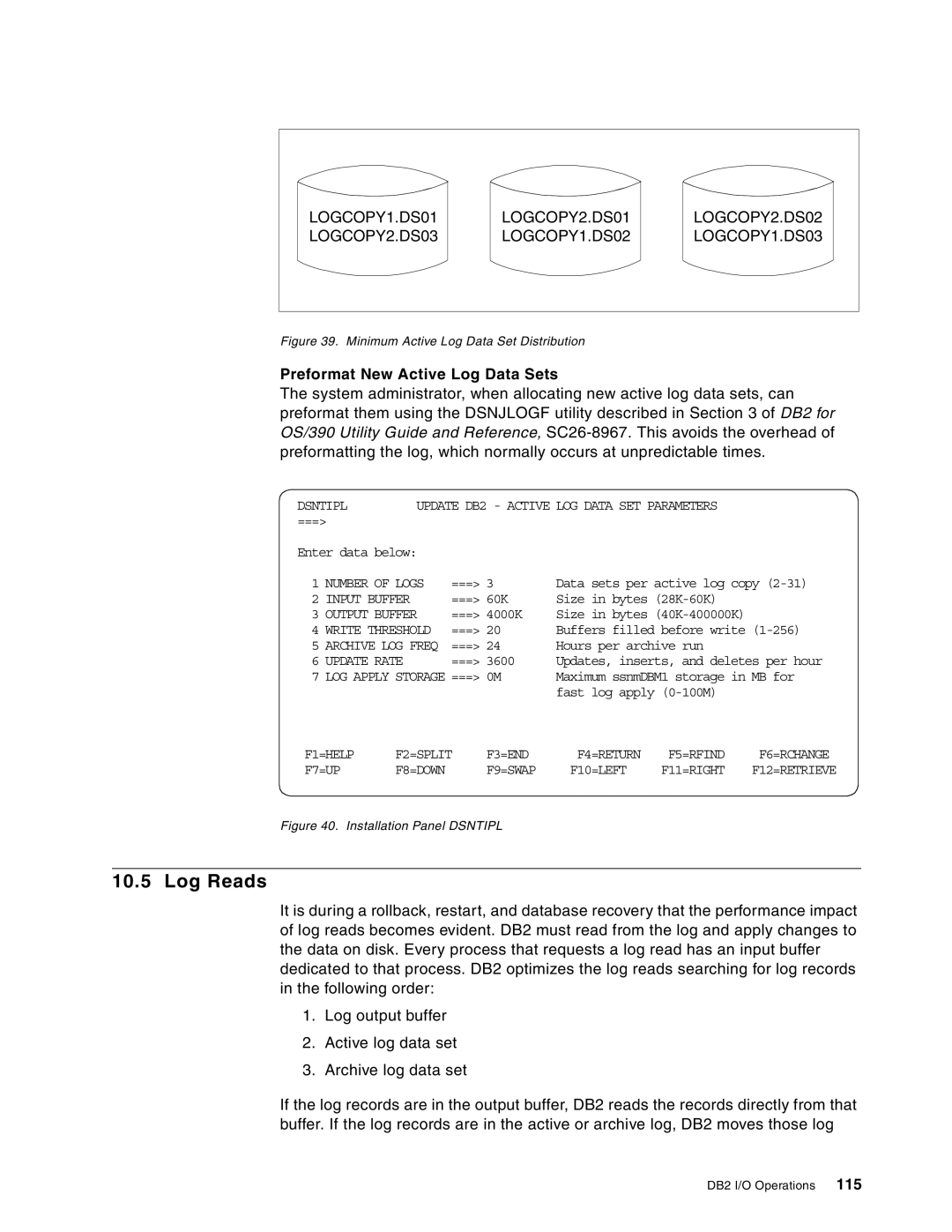 IBM 5695-DF1, 5655-DB2 manual Log Reads, Preformat New Active Log Data Sets 