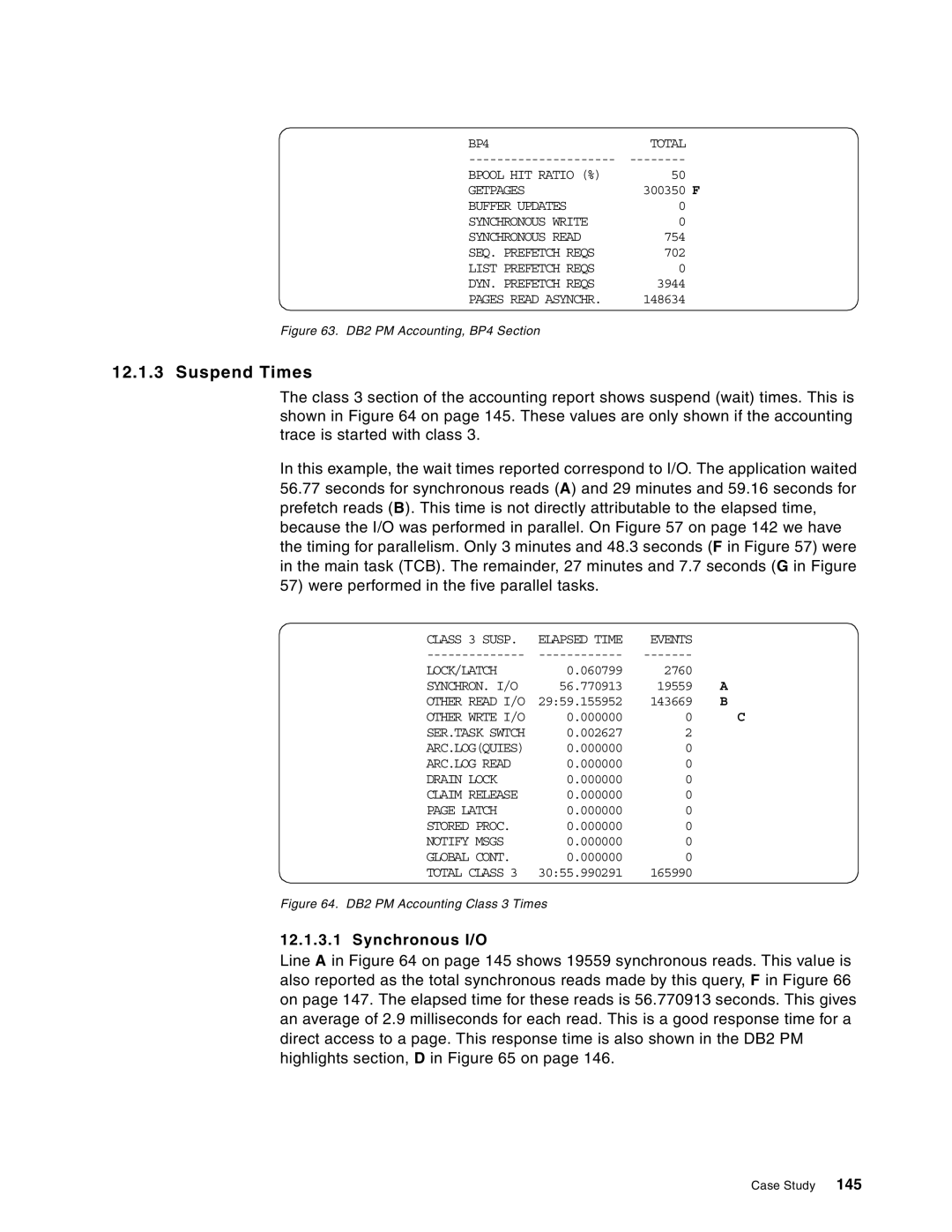 IBM 5695-DF1, 5655-DB2 manual Suspend Times, Synchronous I/O 