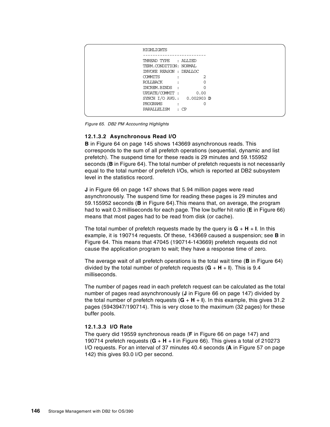 IBM 5655-DB2, 5695-DF1 manual Asynchronous Read I/O, 12.1.3.3 I/O Rate, Programs Parallelism 