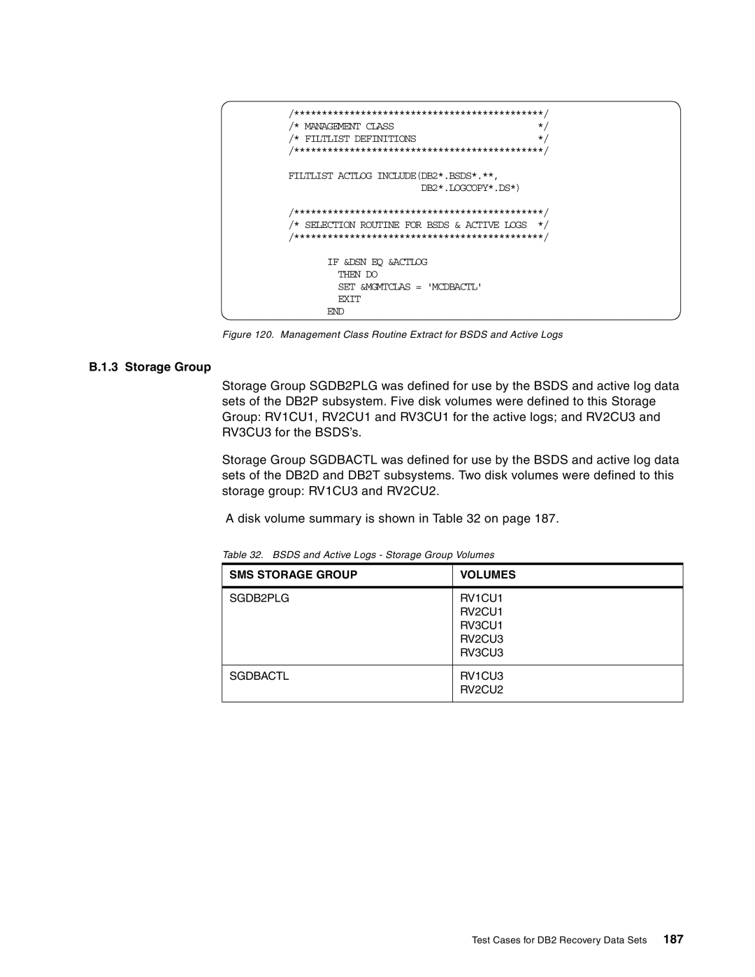 IBM 5695-DF1, 5655-DB2 manual If &DSN EQ &ACTLOG Then do SET &MGMTCLAS = Mcdbactl Exit END 