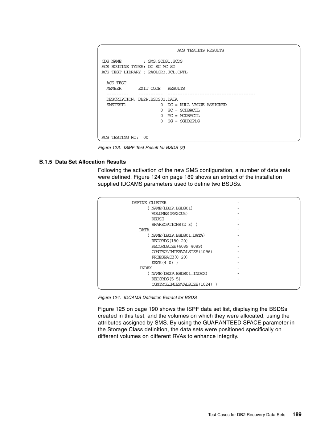 IBM 5695-DF1, 5655-DB2 manual Index NAMEDB2P.BSDS01.INDEX RECORDS5, Idcams Definition Extract for Bsds 