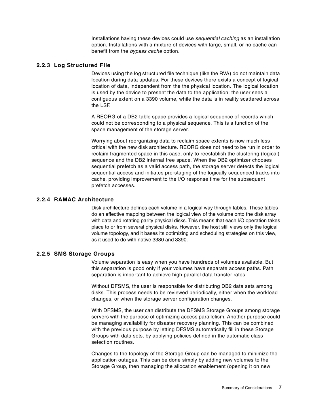 IBM 5695-DF1, 5655-DB2 manual Log Structured File, Ramac Architecture, SMS Storage Groups 