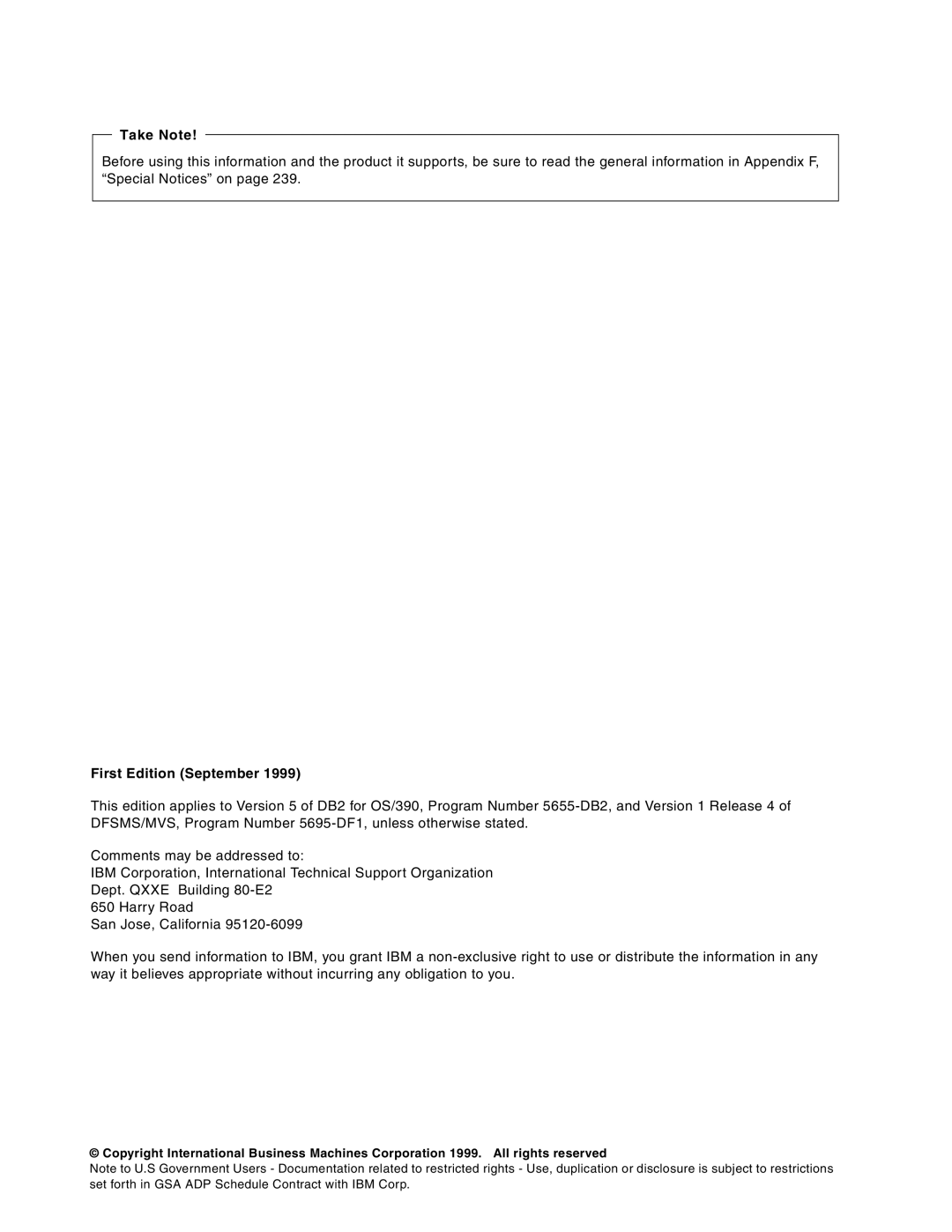 IBM 5655-DB2, 5695-DF1 manual Take Note 