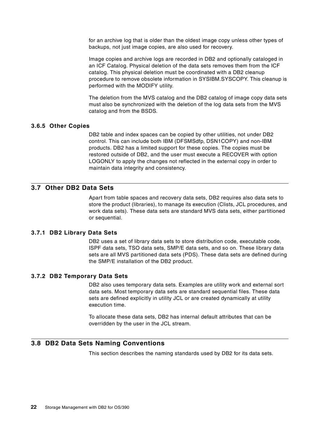 IBM 5655-DB2, 5695-DF1 manual Other DB2 Data Sets, DB2 Data Sets Naming Conventions, Other Copies, 1 DB2 Library Data Sets 