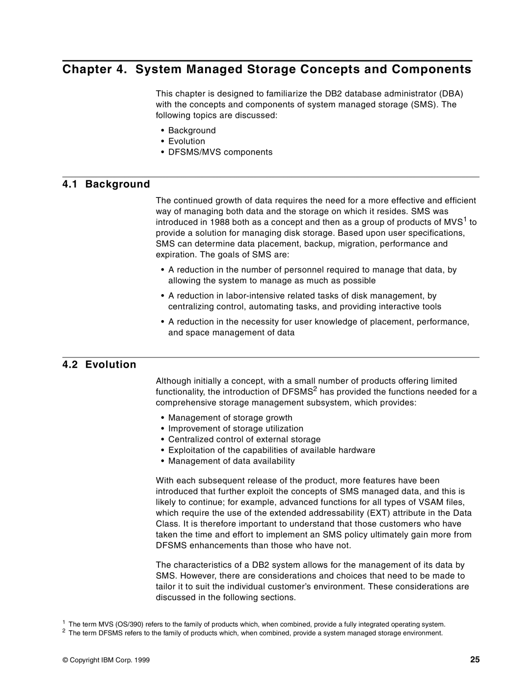 IBM 5695-DF1, 5655-DB2 manual System Managed Storage Concepts and Components, Background, Evolution 