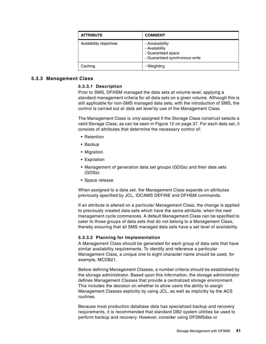 IBM 5695-DF1, 5655-DB2 manual Management Class 