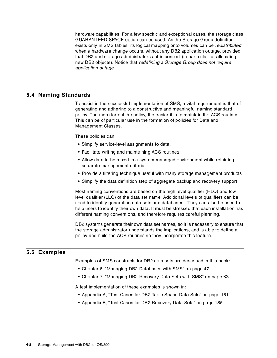 IBM 5655-DB2, 5695-DF1 manual Naming Standards, Examples 