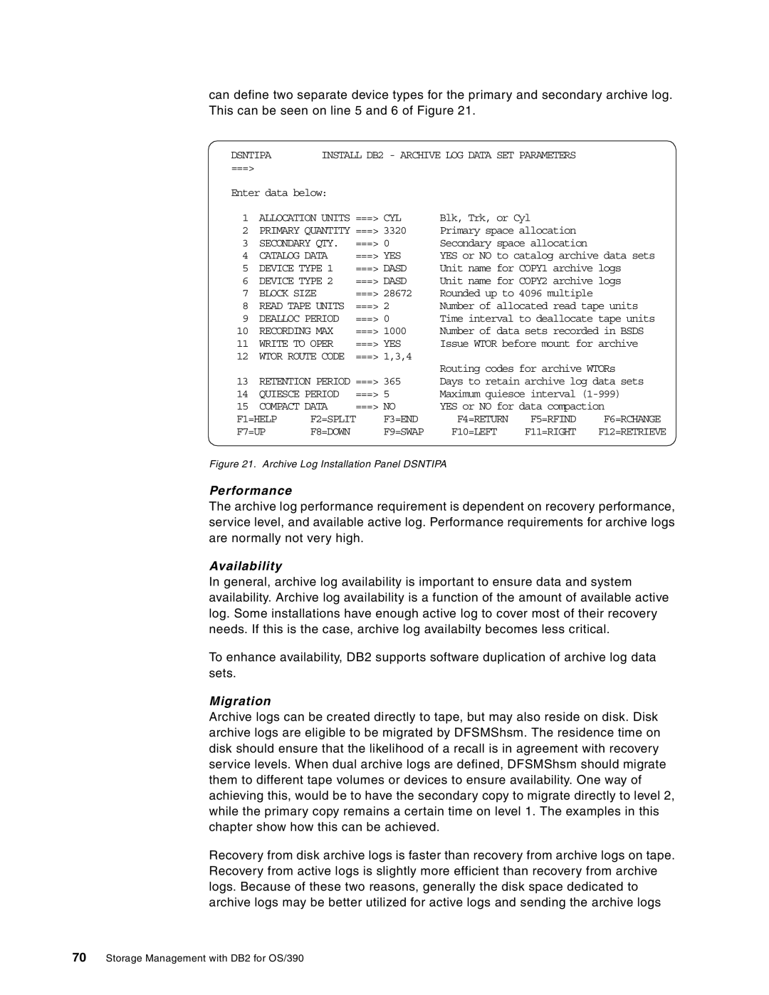 IBM 5655-DB2 Dsntipa, Allocation Units === CYL, Primary Quantity ===, Secondary QTY, Catalog Data, Device Type, Block Size 