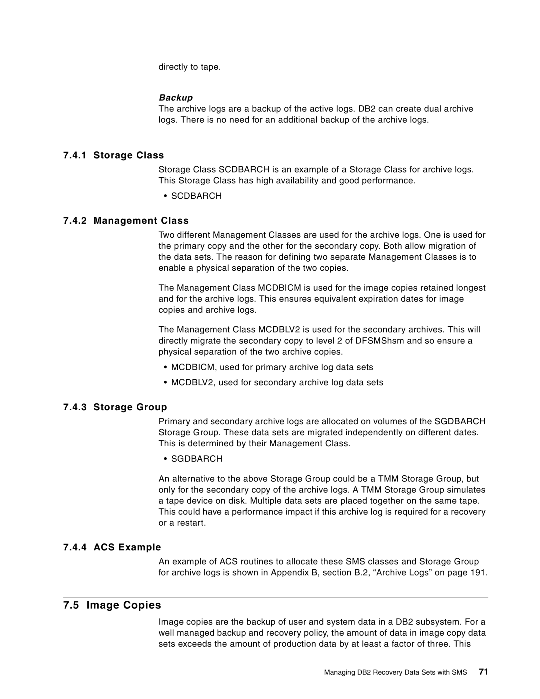 IBM 5695-DF1, 5655-DB2 manual Image Copies, Backup 