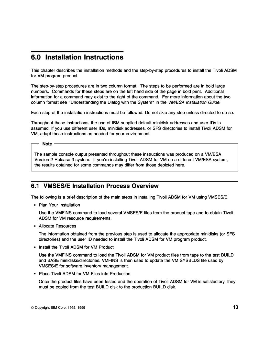 IBM 5697-VM3 manual Installation Instructions, VMSES/E Installation Process Overview 