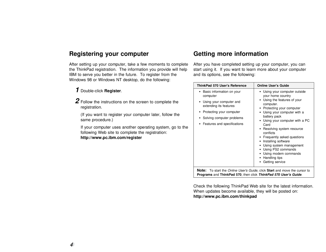 IBM 570 setup guide Getting 