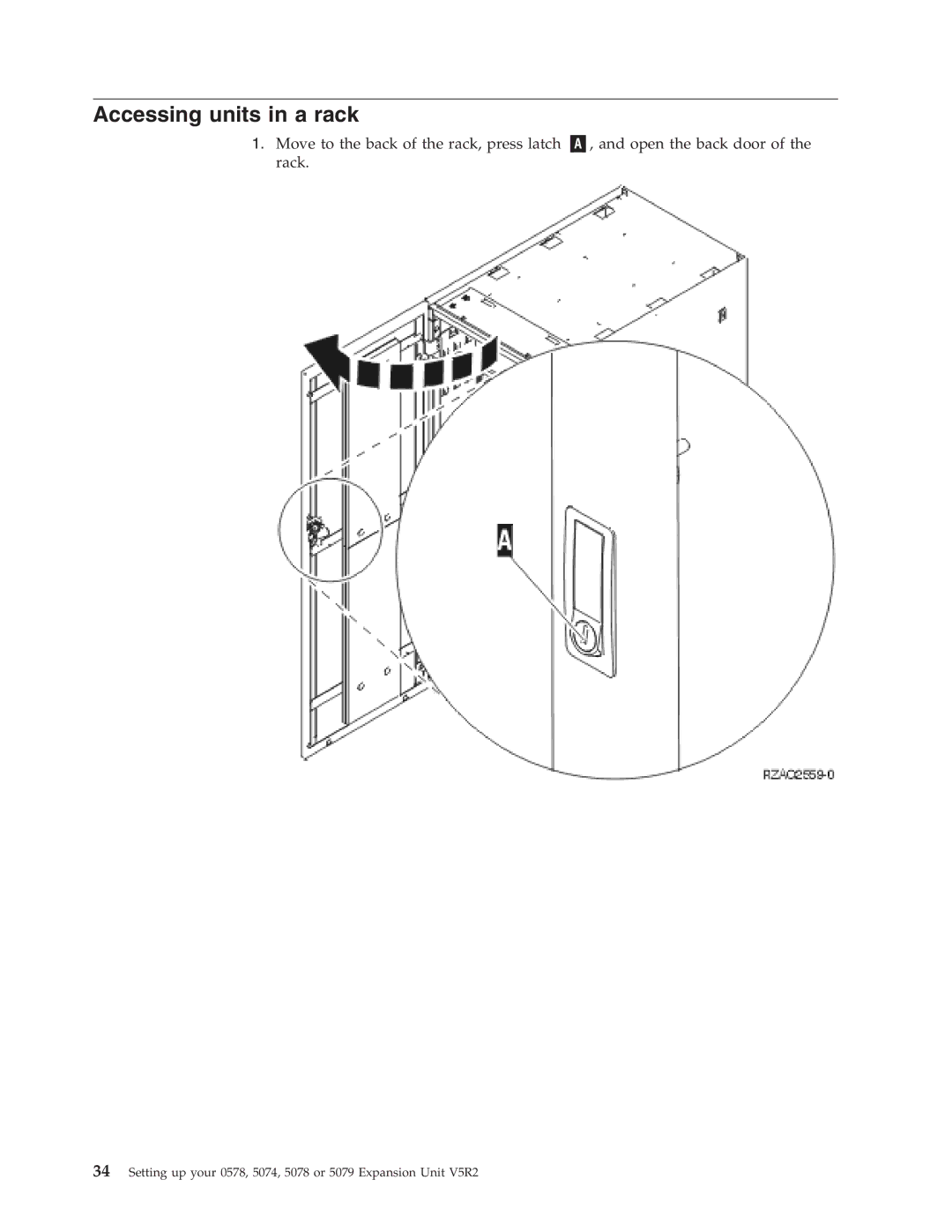 IBM 578, 5078, 5074, 5079 manual Accessing units in a rack 