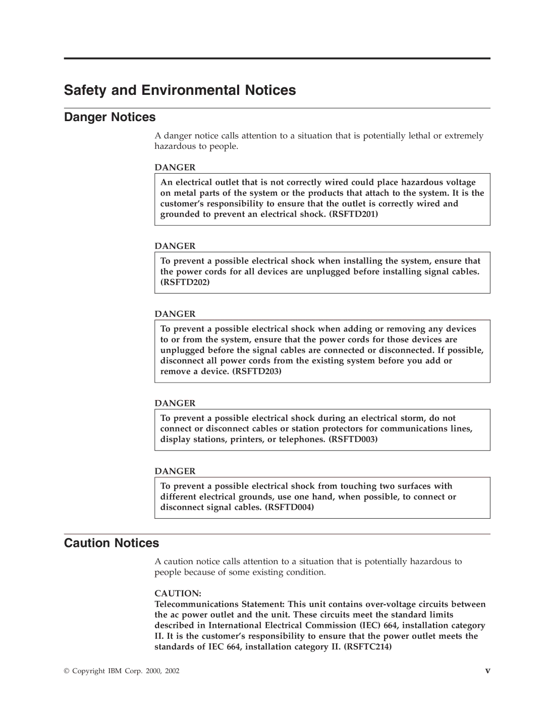 IBM 5079, 578, 5078, 5074 manual Safety and Environmental Notices 