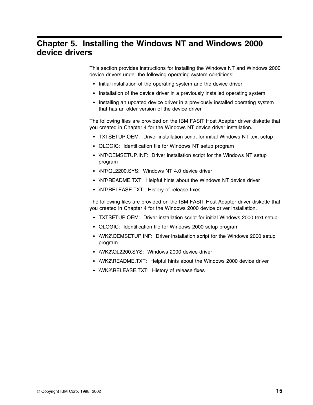 IBM 59P5712 manual Installing the Windows NT and Windows 2000 device drivers 