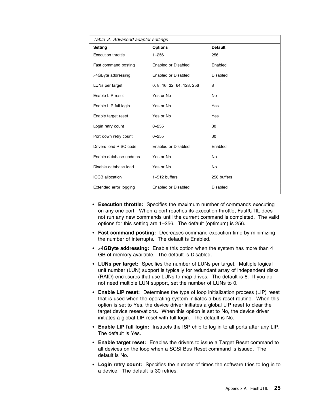 IBM 59P5712 manual Advanced adapter settings 