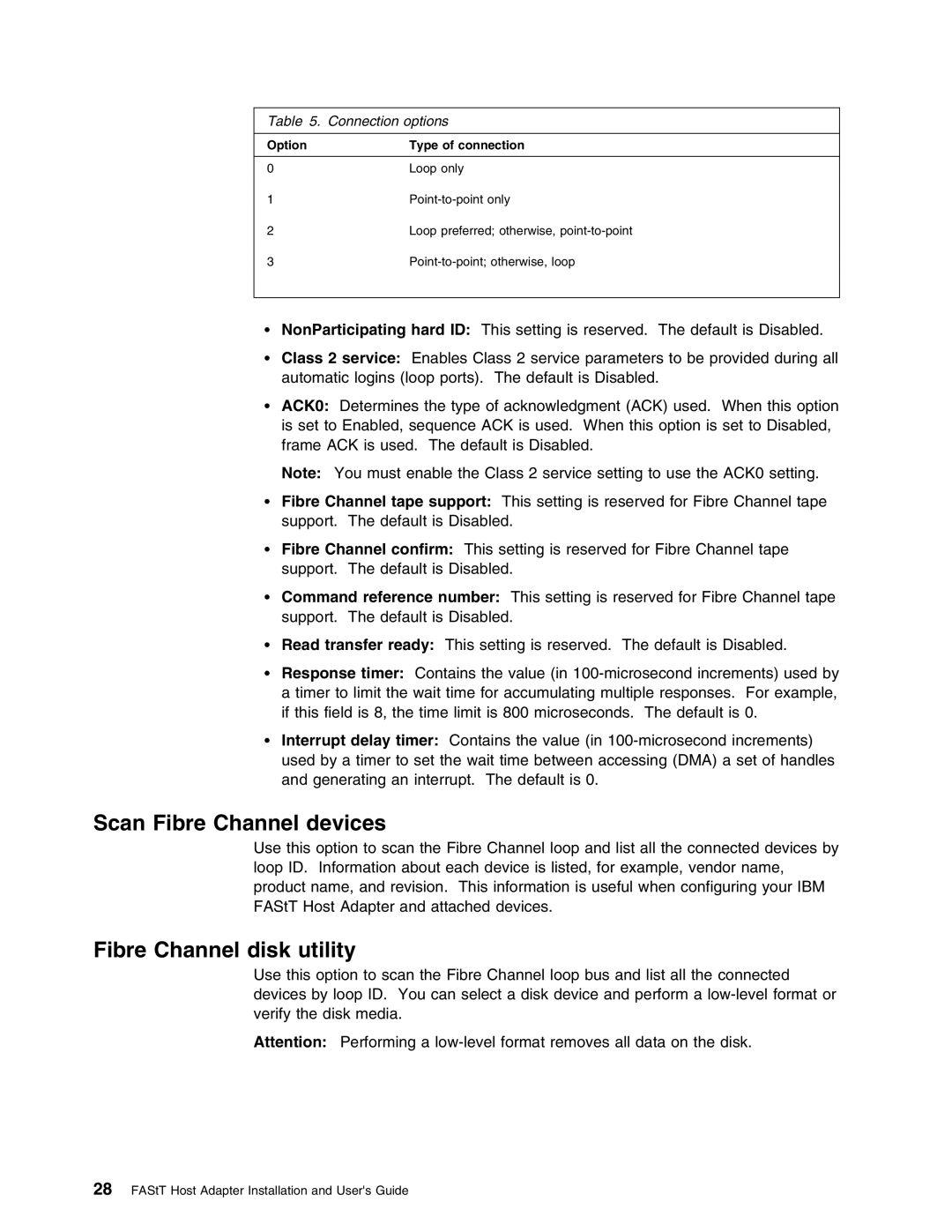 IBM 59P5712 manual Scan Fibre Channel devices, Fibre Channel disk utility 