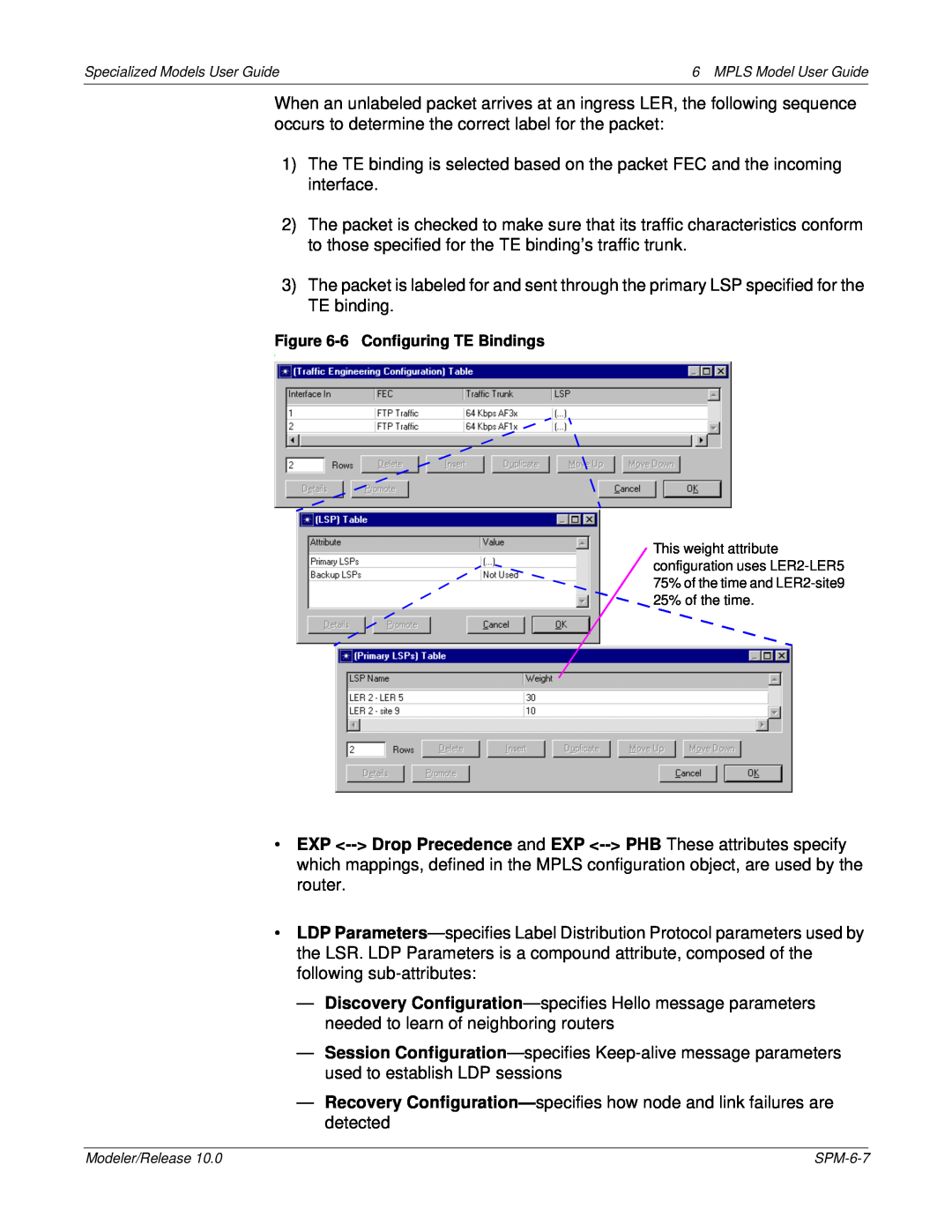 IBM 6 MPLS manual 6 Configuring TE Bindings 