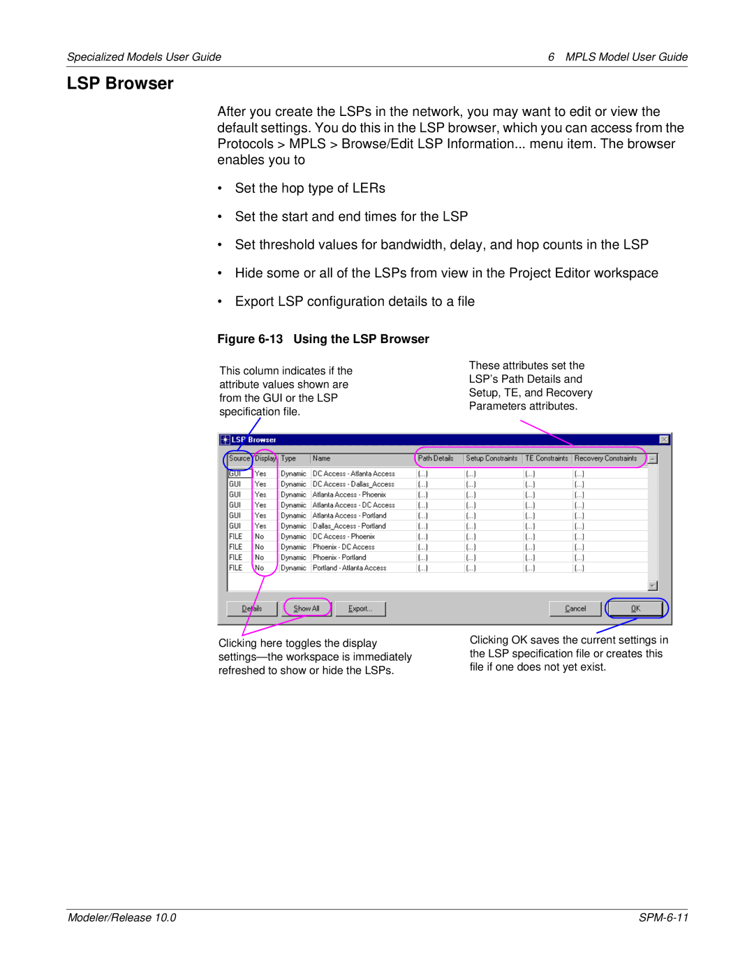 IBM 6 MPLS manual Using the LSP Browser 