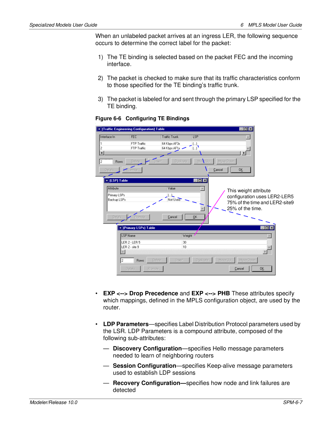 IBM 6 MPLS manual Configuring TE Bindings 