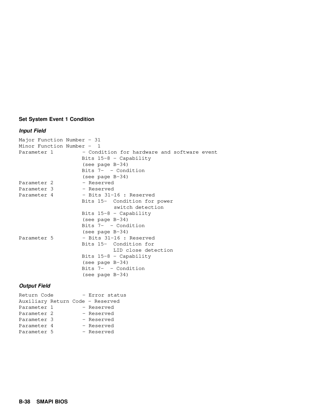 IBM 600 manual Set System Event Condition 