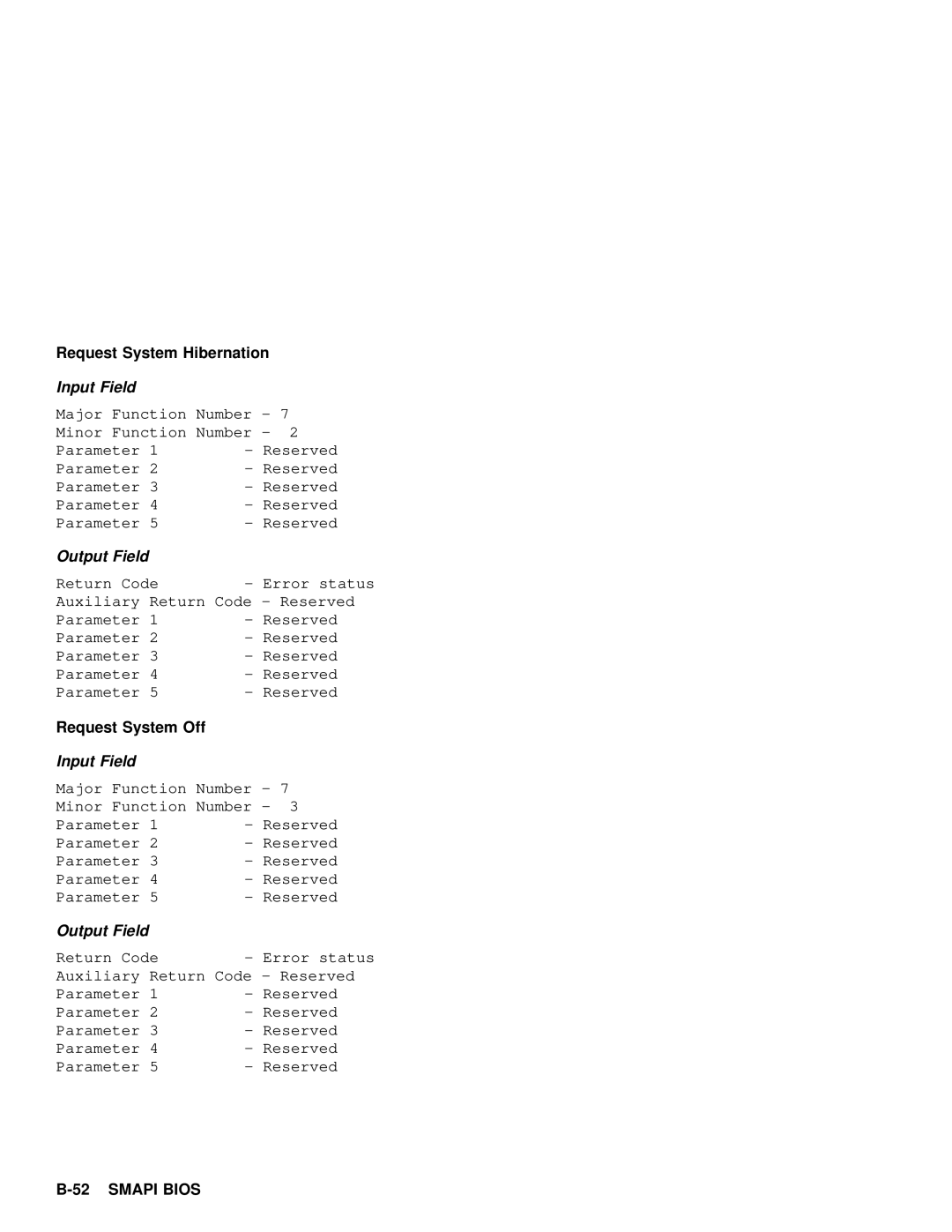 IBM 600 manual Request System Hibernation, Off 