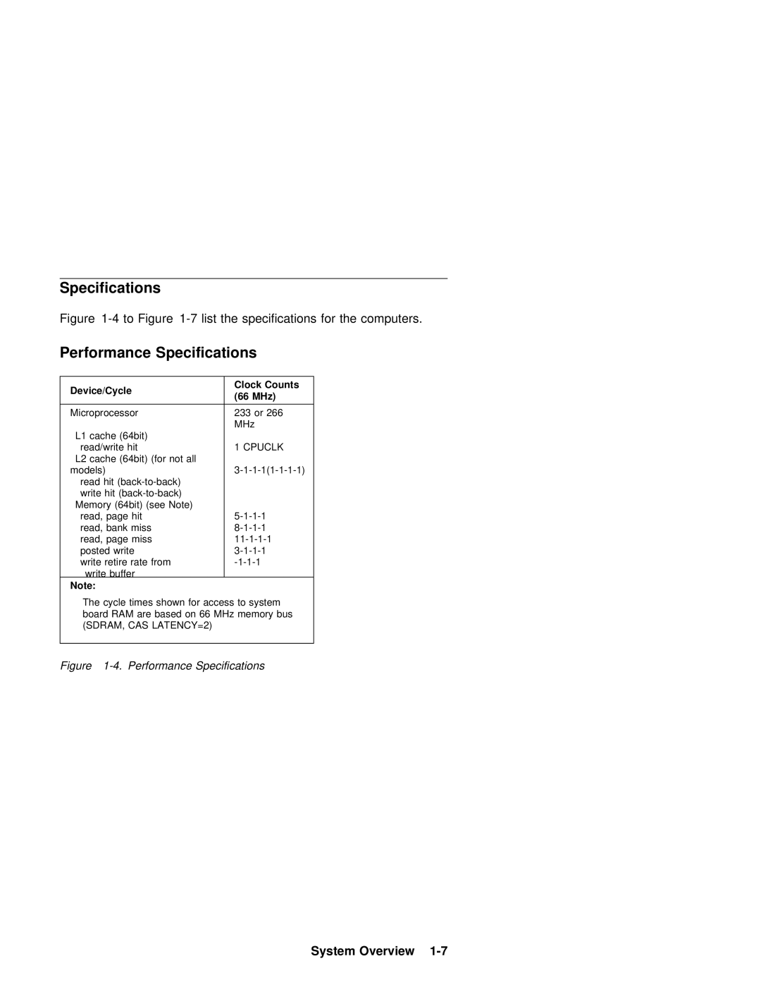 IBM 600 manual Specifications, To -7 list the specifications for the computers 