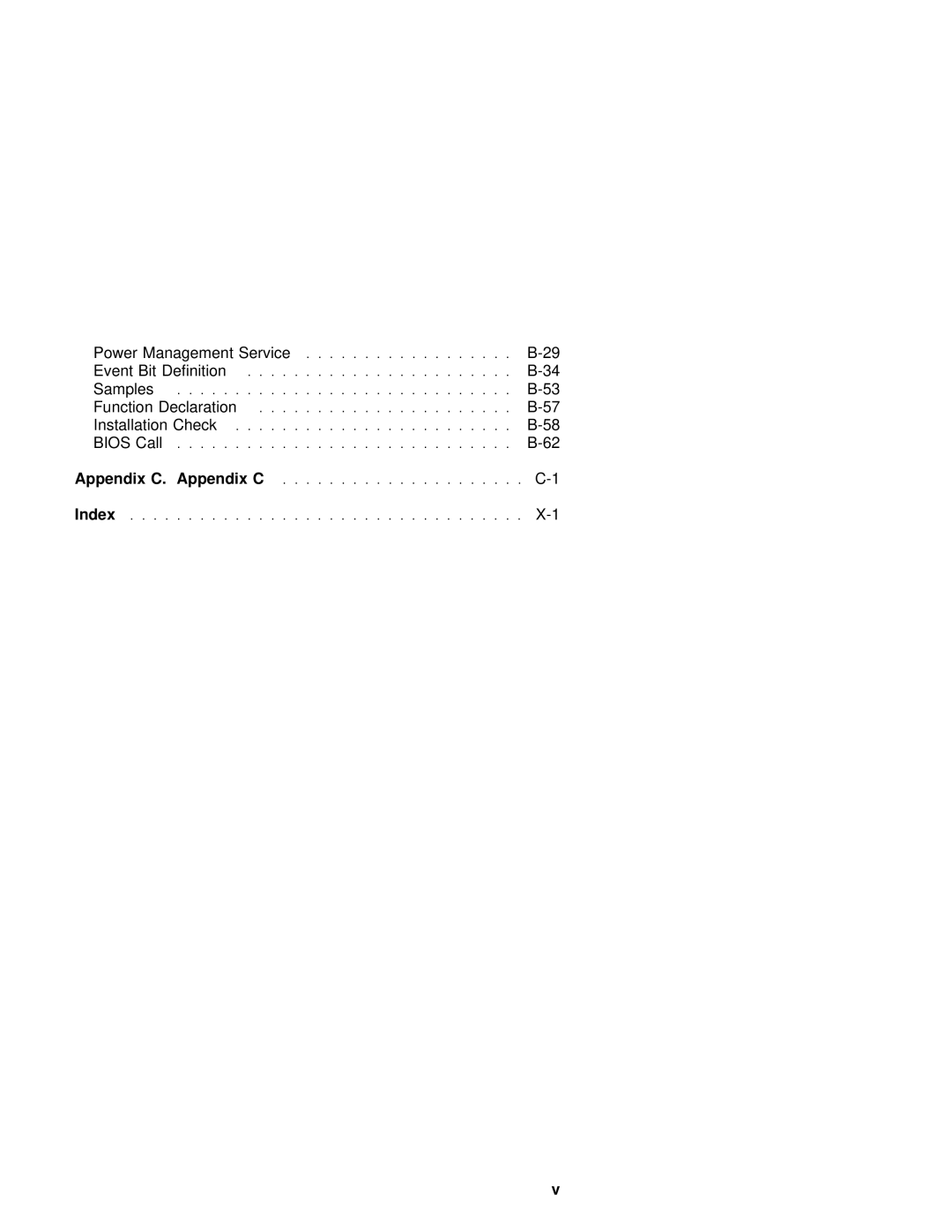 IBM 600 manual Power, Event, Samples, Installation Check Bios Call, Appendix C Index 