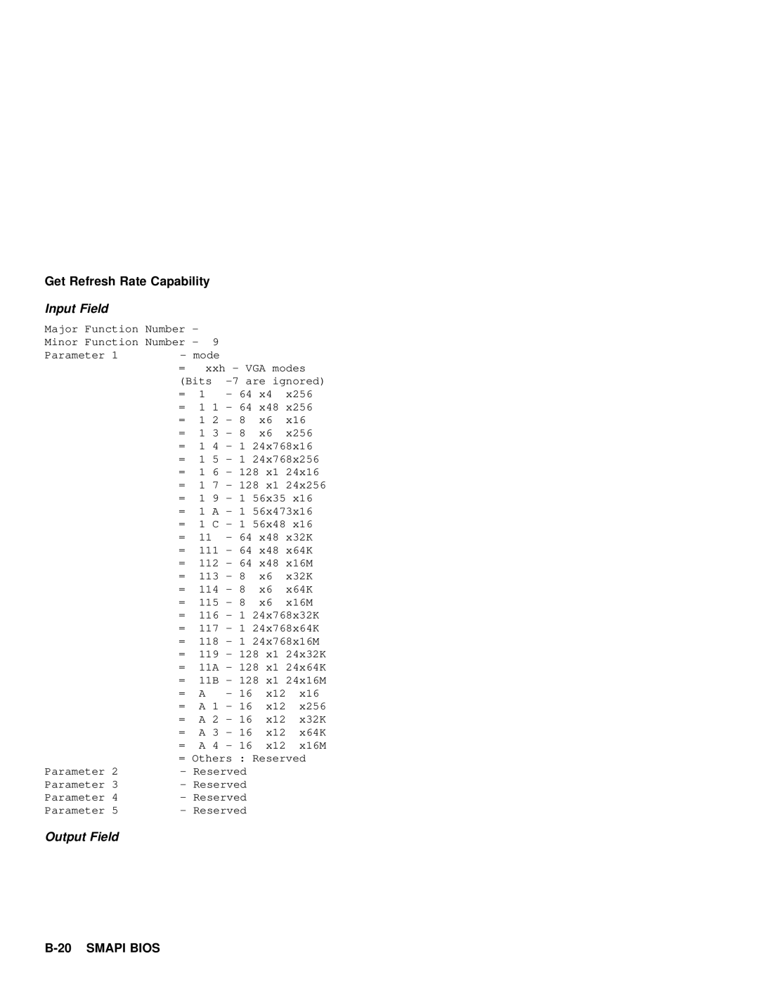 IBM 600 manual Get Refresh Rate Capability 