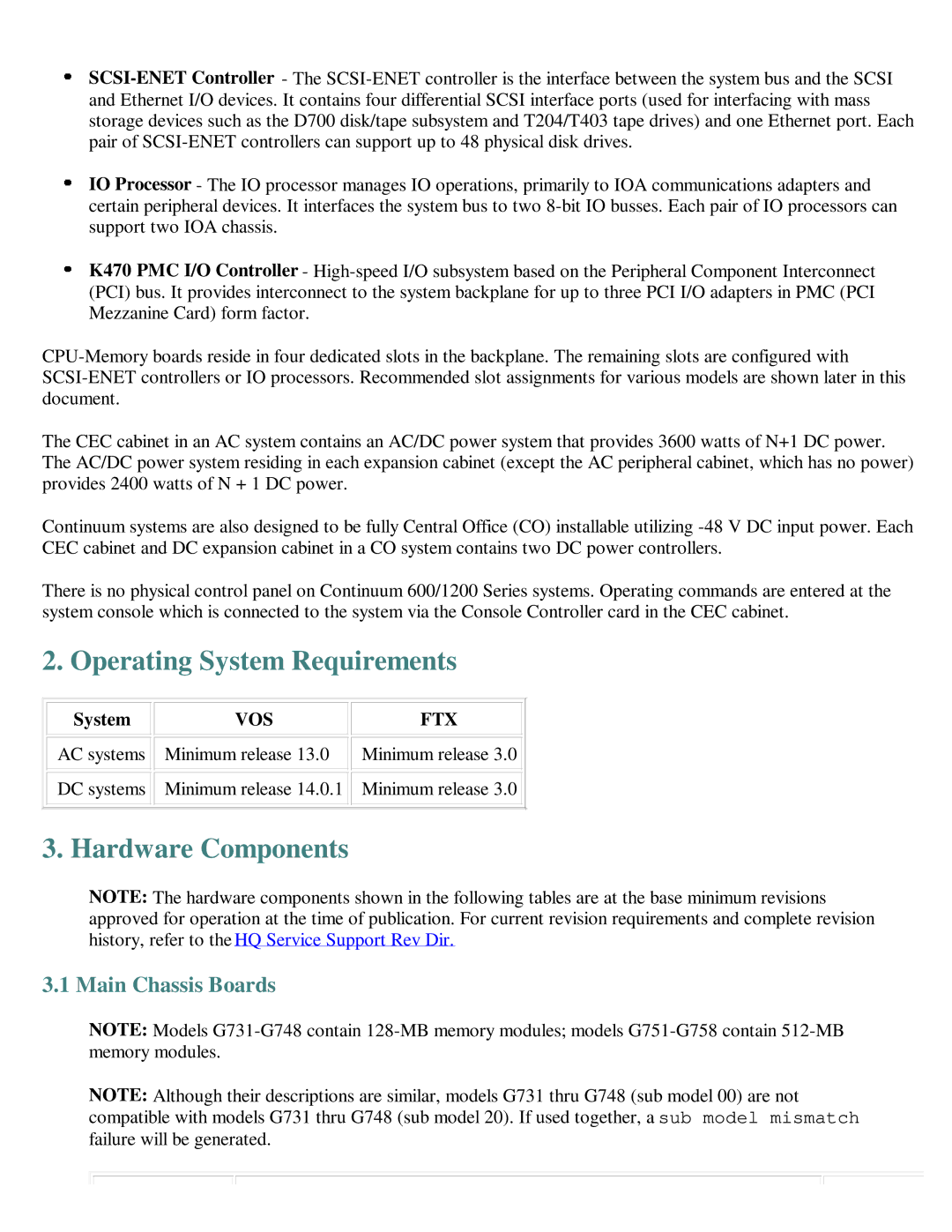 IBM 600/1200 Series manual Operating System Requirements, Hardware Components, Main Chassis Boards 