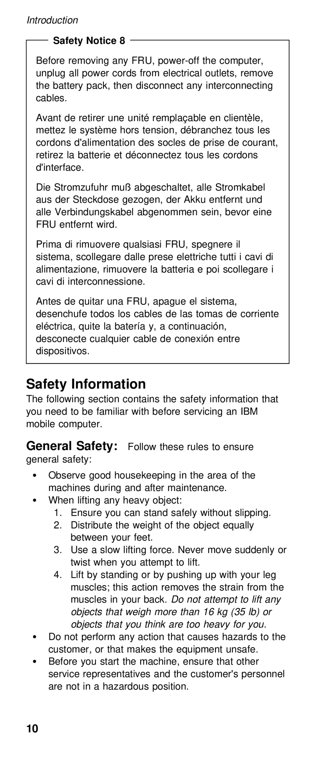 IBM 600/600E (2645) manual Safety Information 