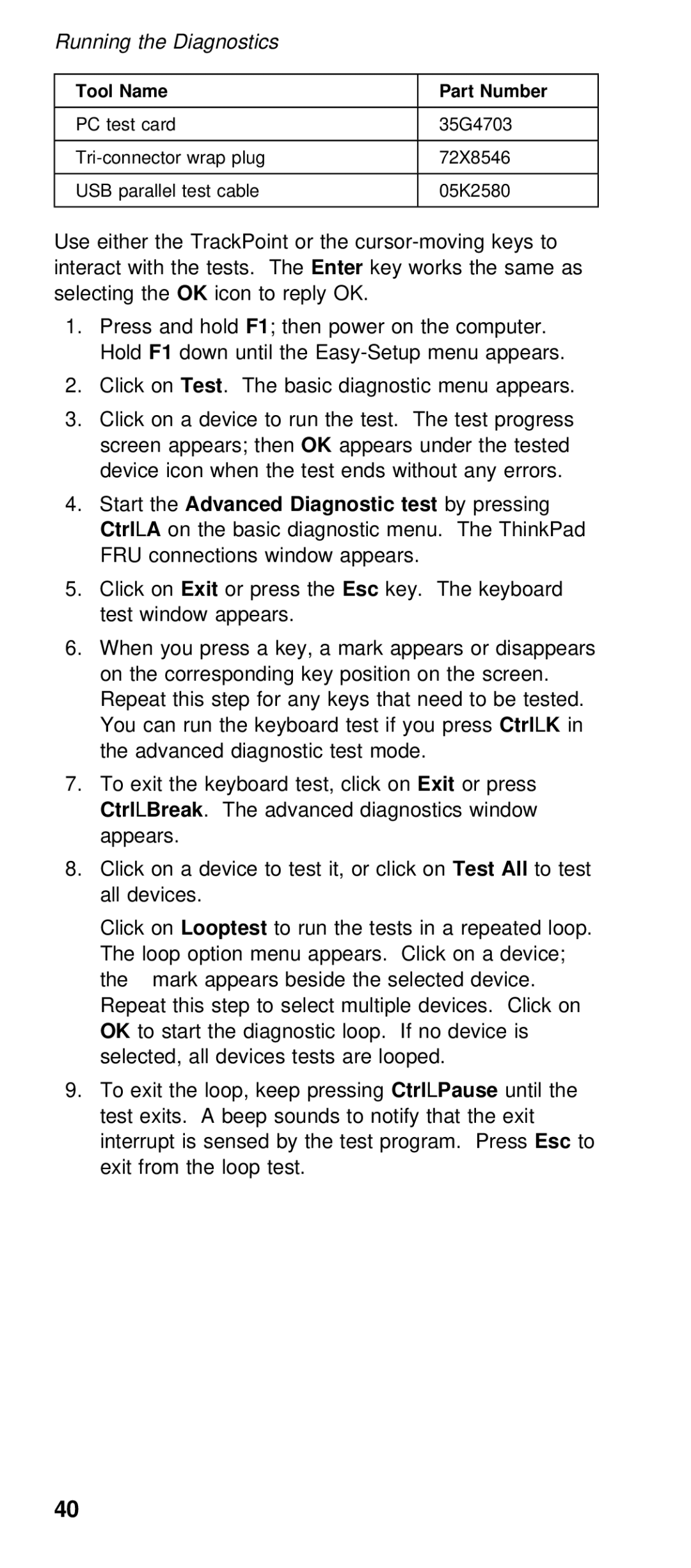 IBM 600/600E (2645) manual Start Advanced the Diagnostic test, Ctrl +A, Ctrl +Break 