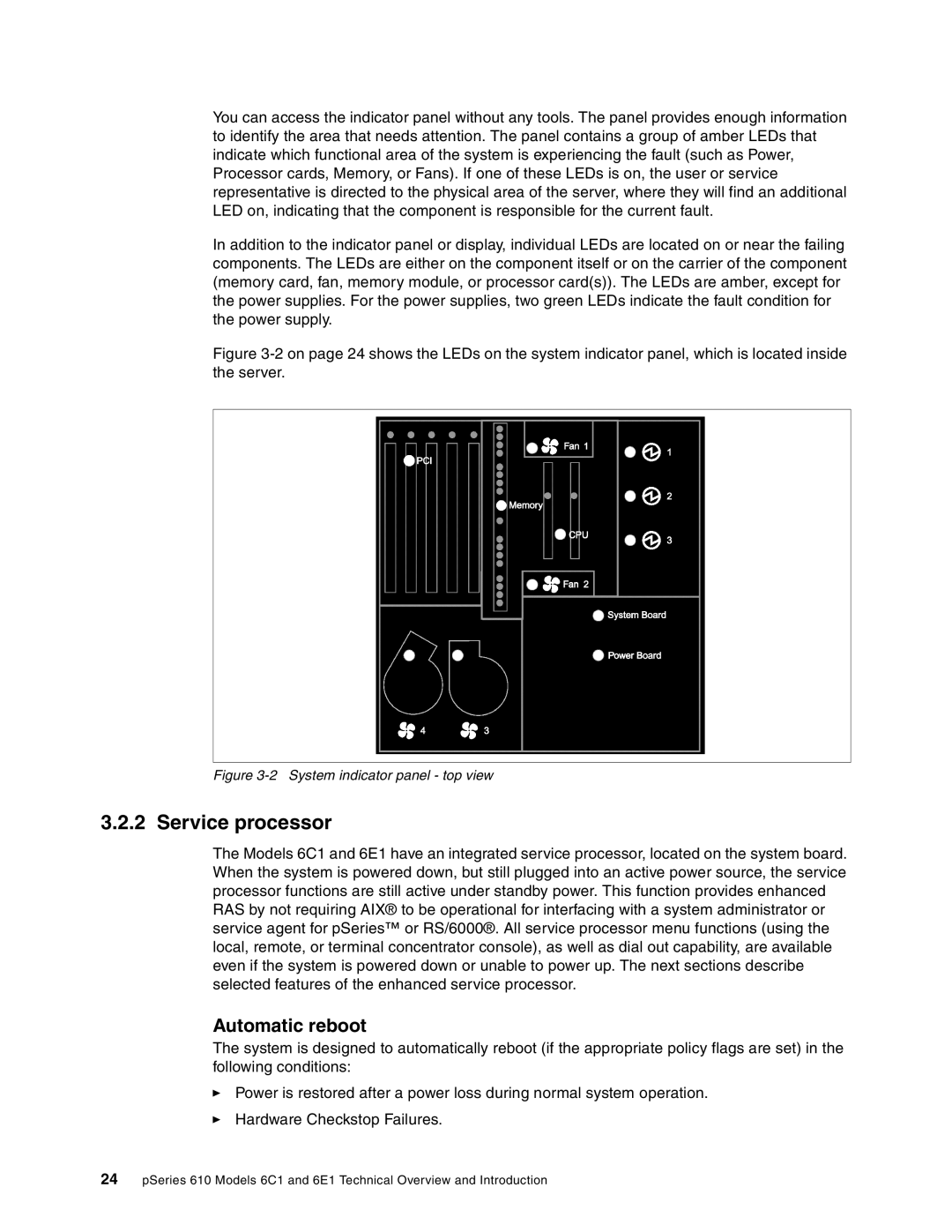 IBM 6.00E+01 manual Service processor, Automatic reboot 