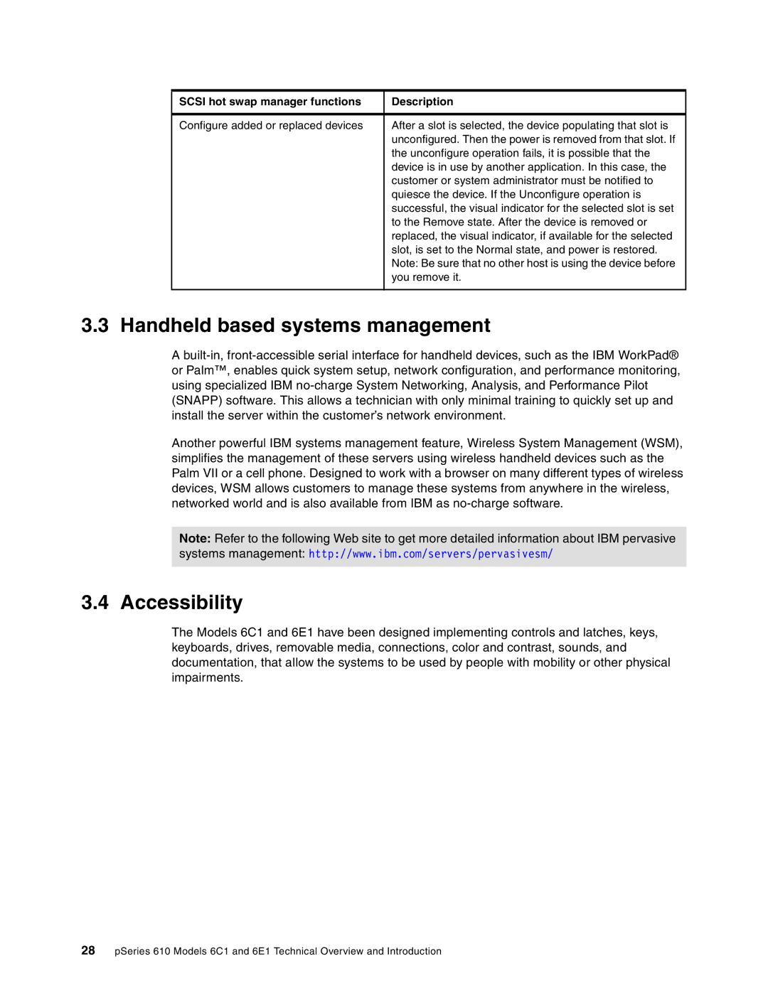 IBM 6.00E+01 manual Handheld based systems management, Accessibility 