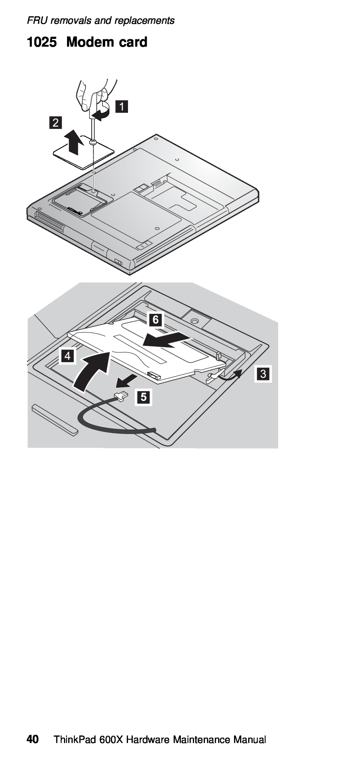 IBM 600X (MT 2646) manual Modem card, ThinkPad 600X Hardware Maintenance Manual 