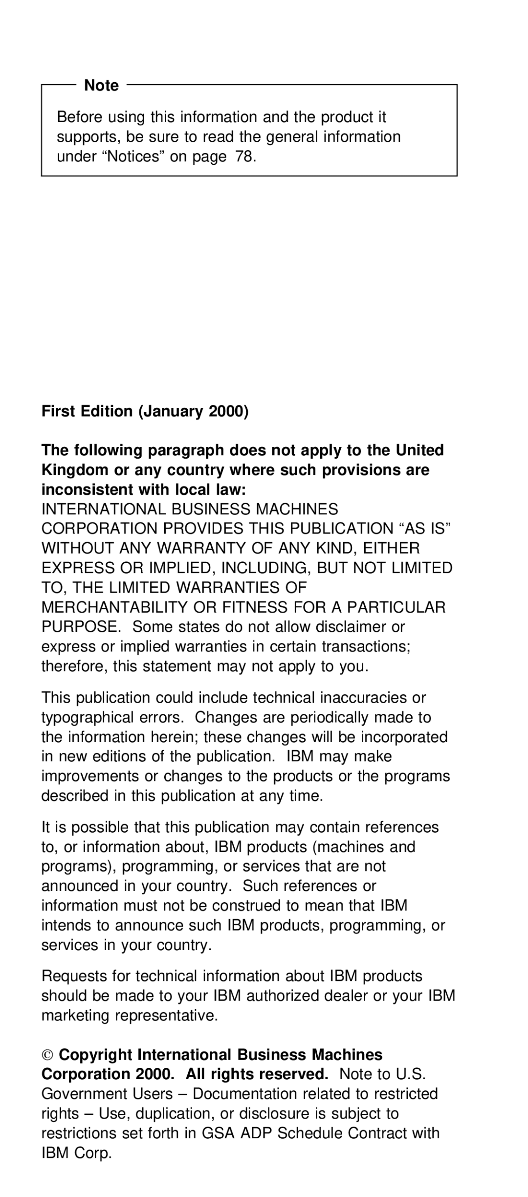 IBM 600X (MT 2646) First, Apply to United, Such provisions are,  Copyright International Business Machines, Reserved 