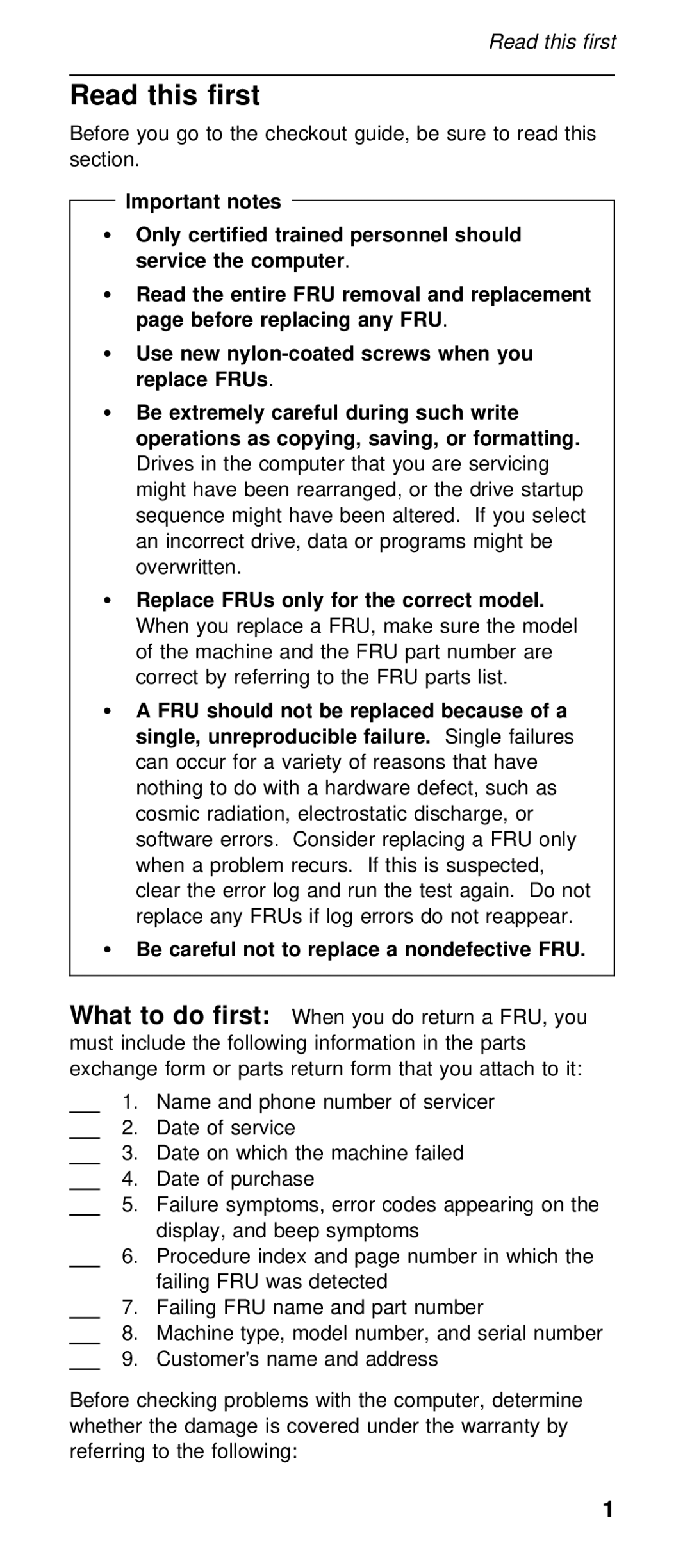 IBM 600X (MT 2646) manual Read this first 