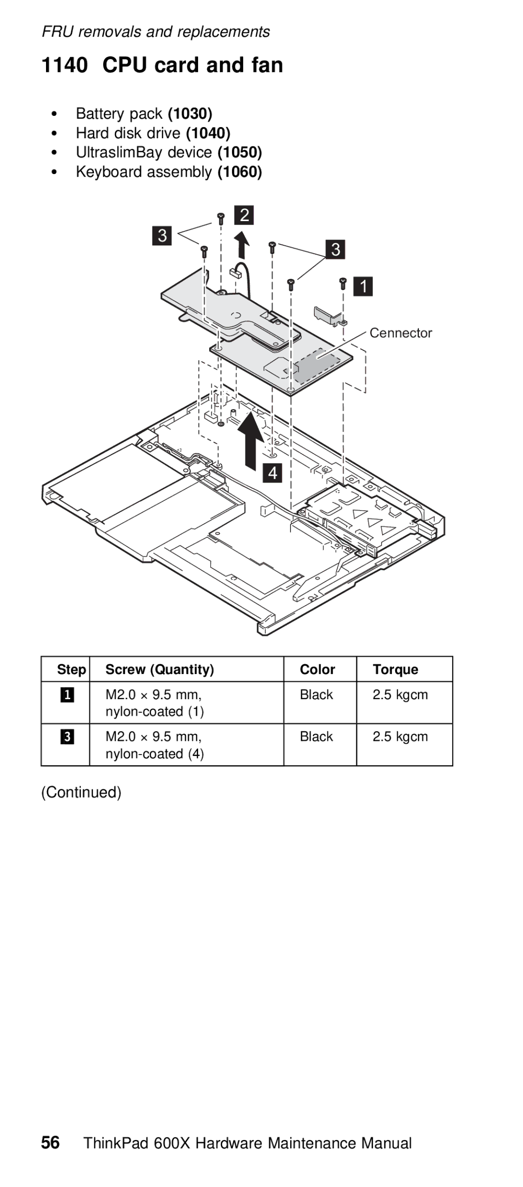 IBM 600X (MT 2646) manual CPU card and fan, Quantity Color 