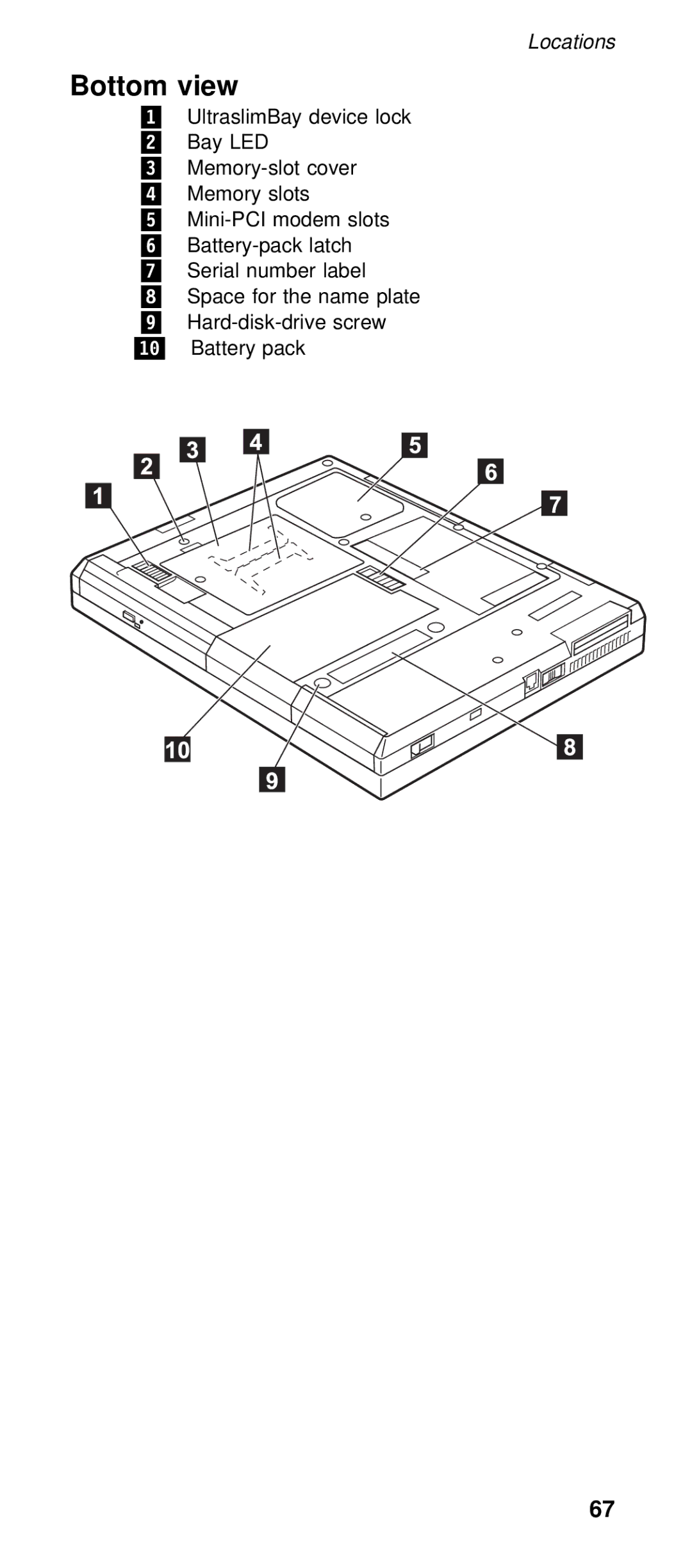 IBM 600X (MT 2646) manual Bottom view 