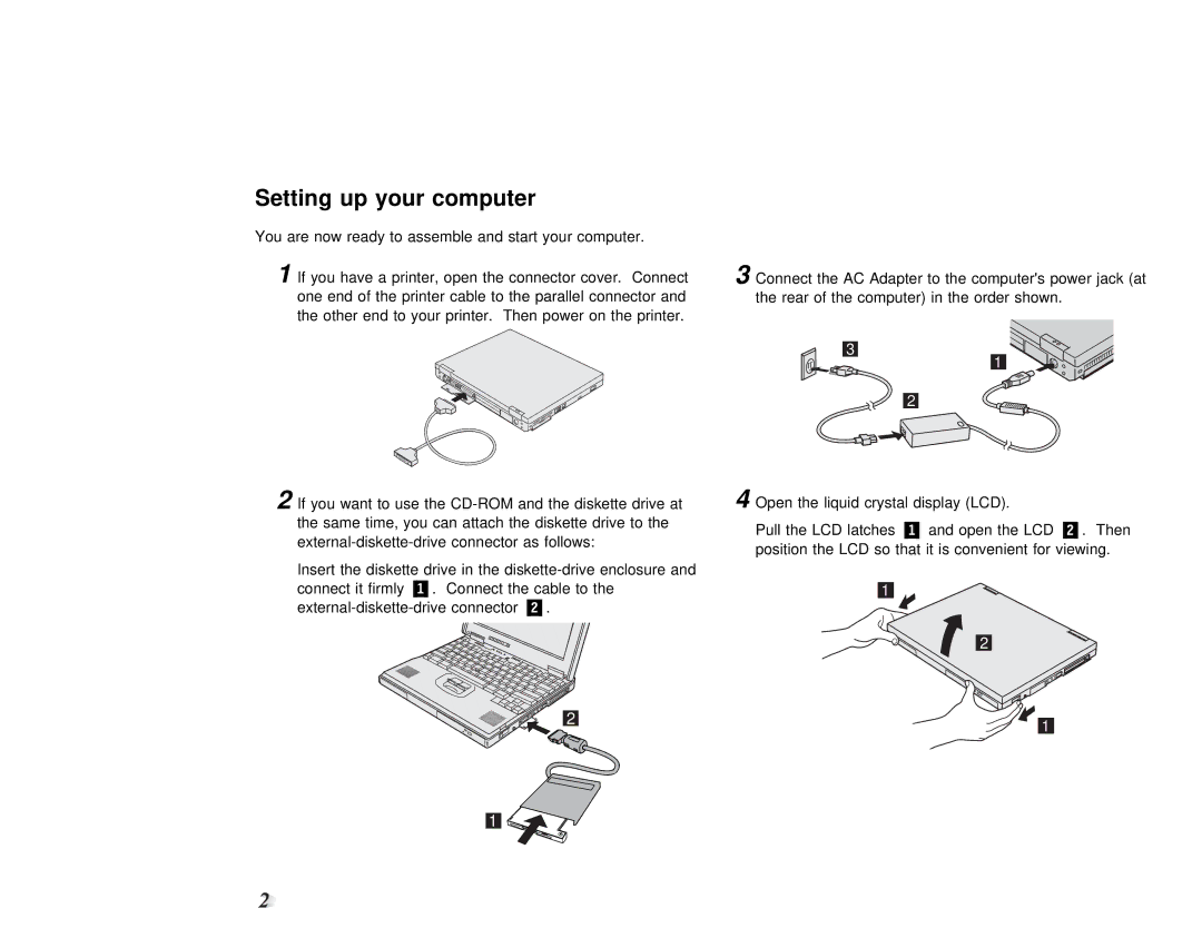 IBM 600X setup guide Setting, Computer, Lcd 