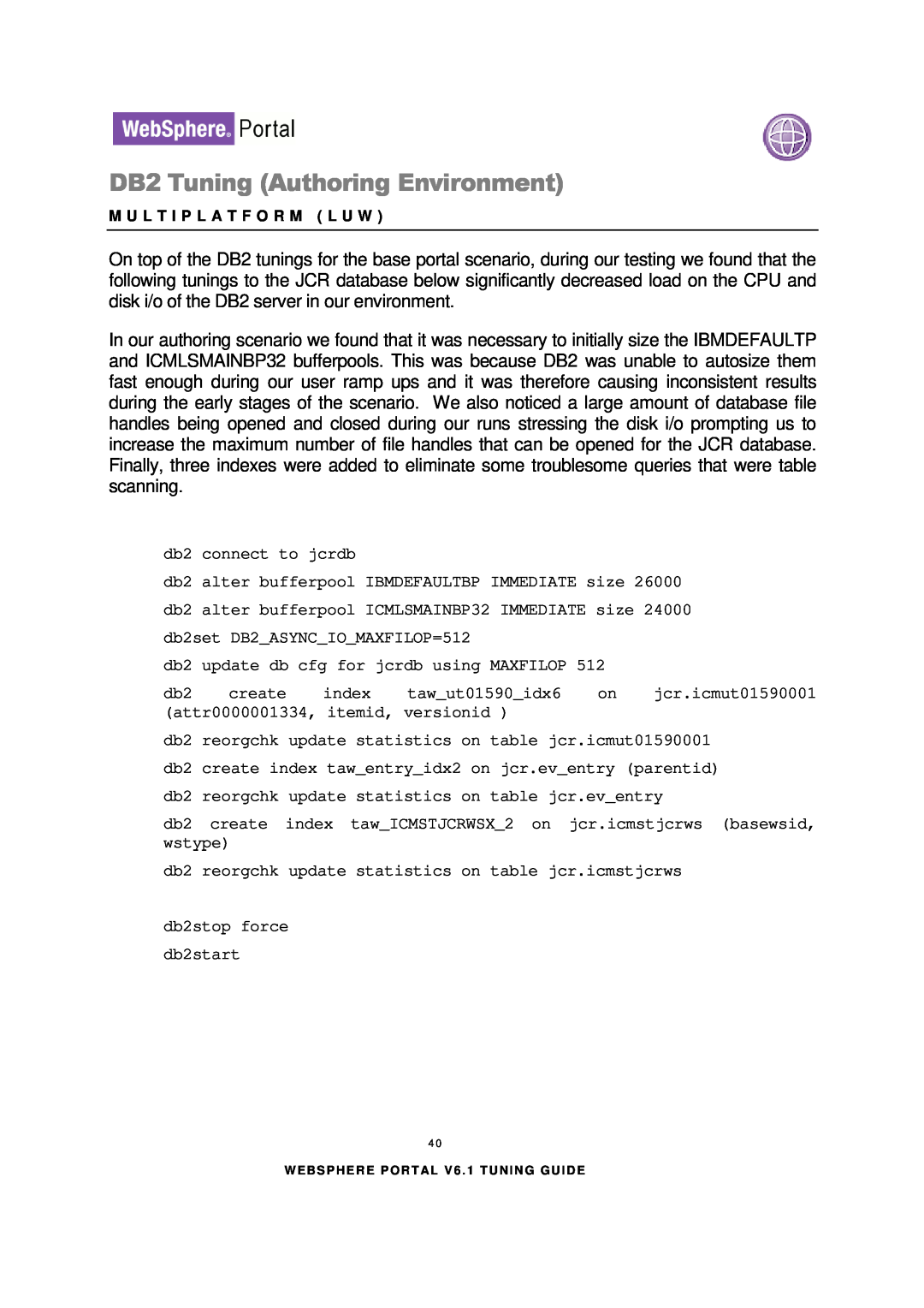 IBM 6.1.X manual DB2 Tuning Authoring Environment 