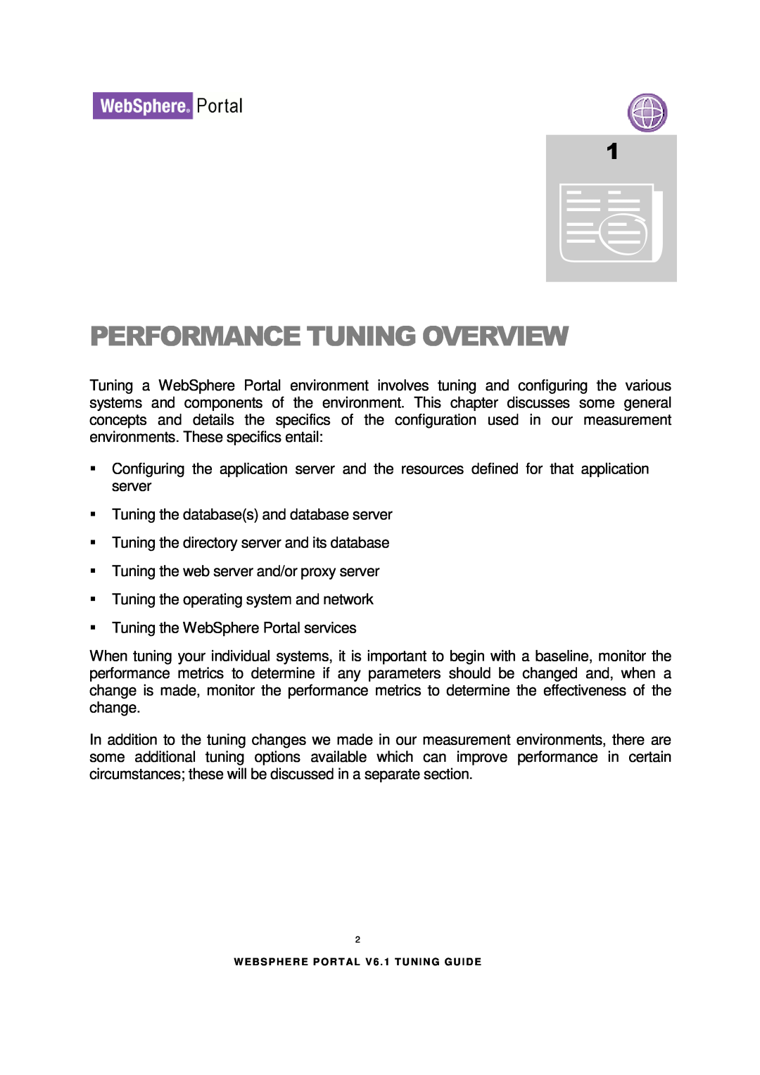 IBM 6.1.X manual Performance Tuning Overview 