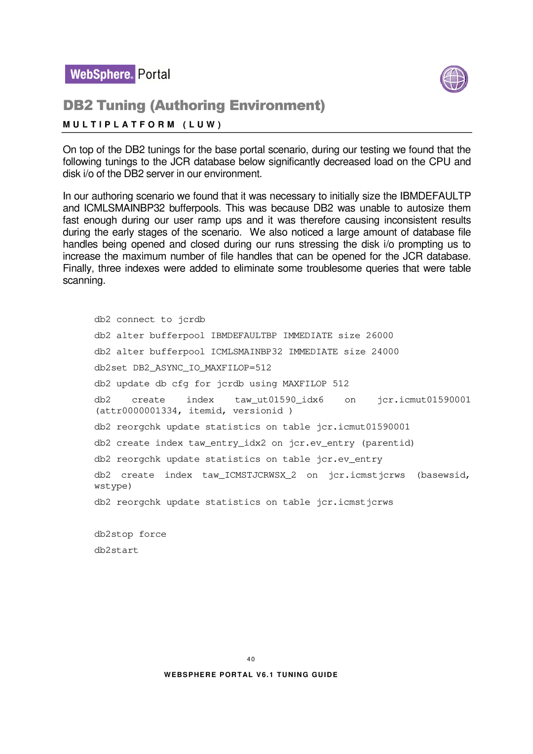 IBM 6.1.X manual DB2 Tuning Authoring Environment 