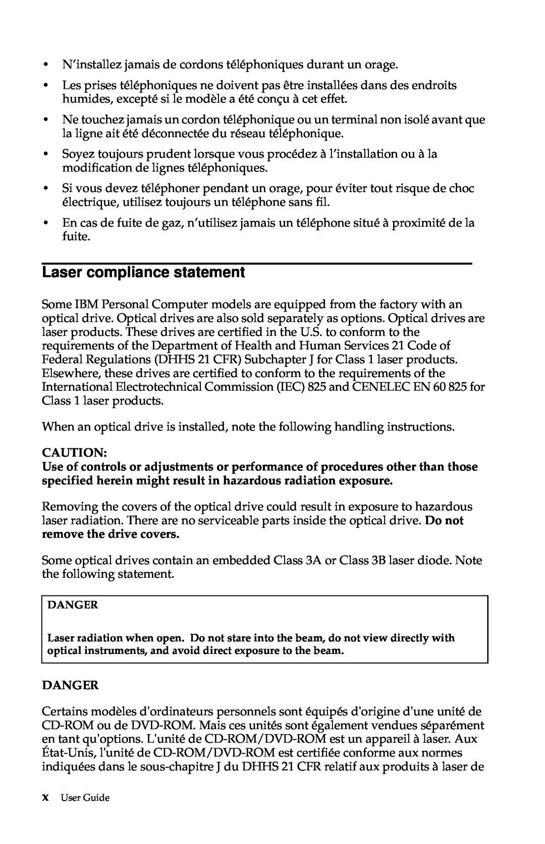 IBM 6274, 2283 manual Laser compliance statement 