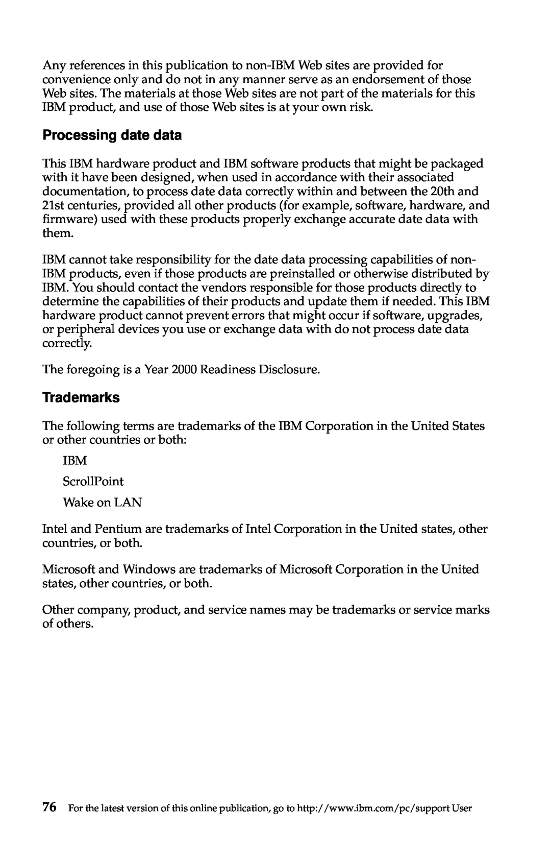 IBM 6274, 2283 manual Processing date data, Trademarks 