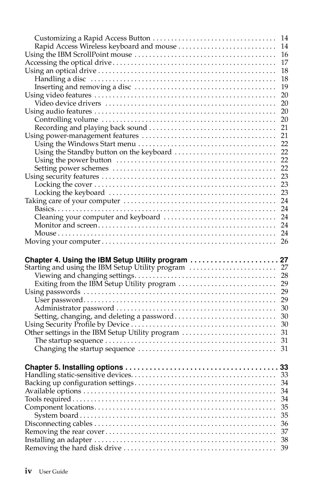 IBM 6274, 2283 manual Iv User Guide 