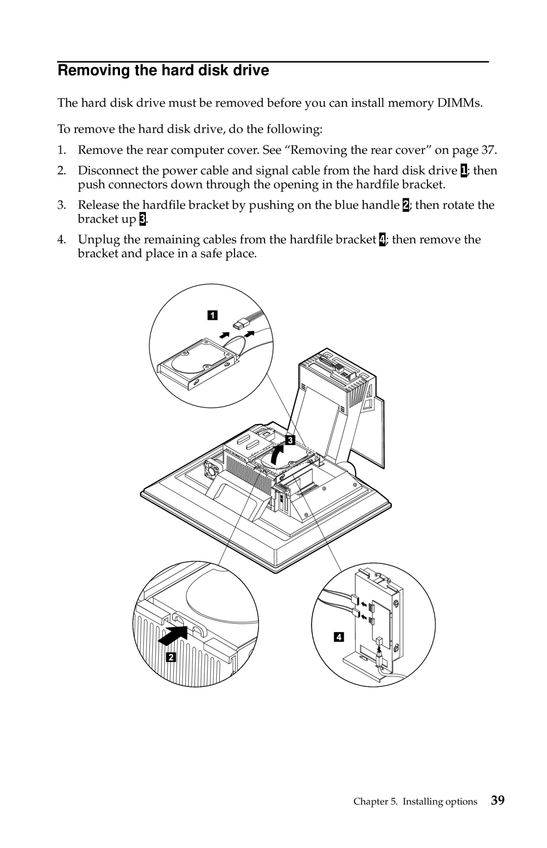 IBM 2283, 6274 manual Removing the hard disk drive 