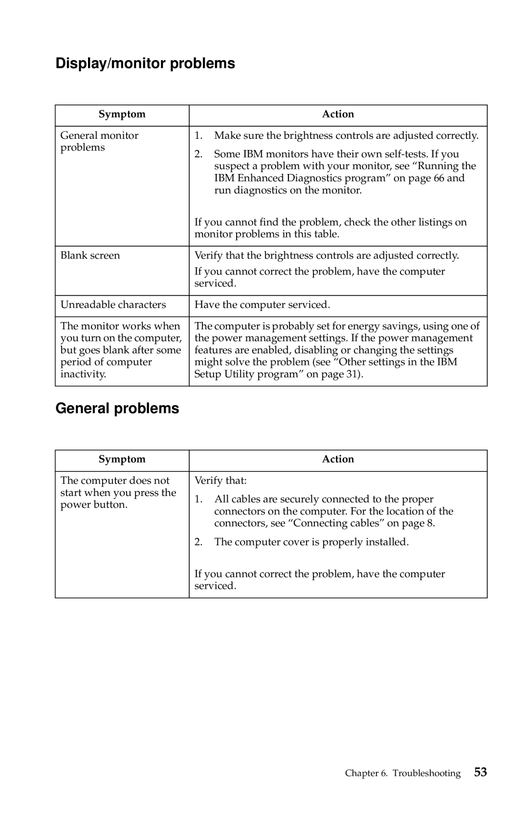 IBM 2283, 6274 manual Display/monitor problems, General problems 