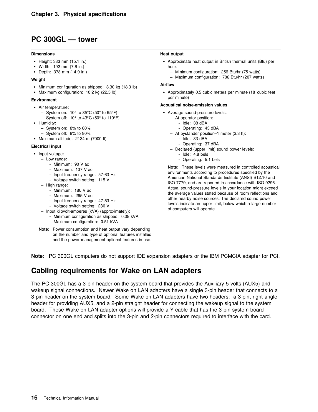 IBM 6288, 6268, 6278 manual Cabling, Requirements 