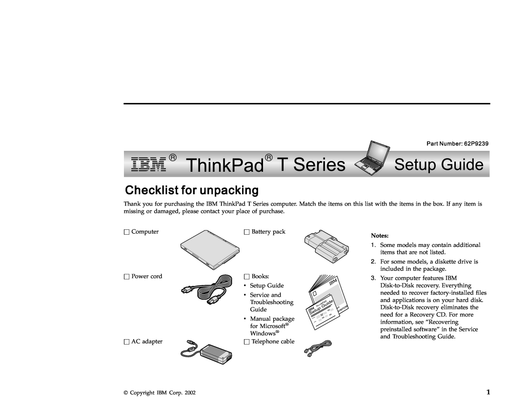 IBM 62P9239 setup guide Copyright IBM Corp 